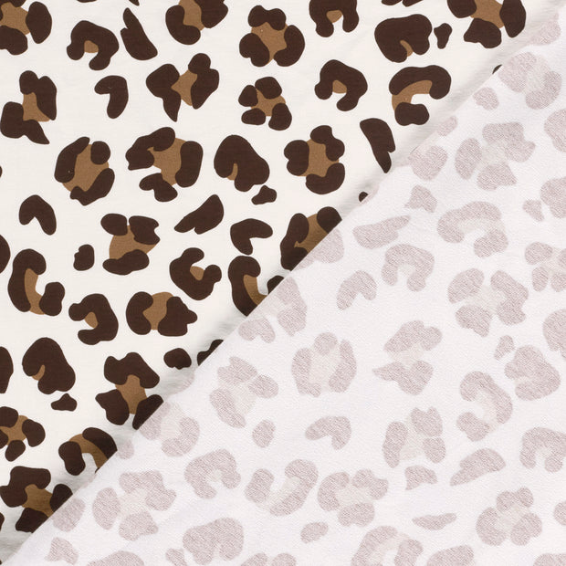 French Terry fabric Leopards digital printed 