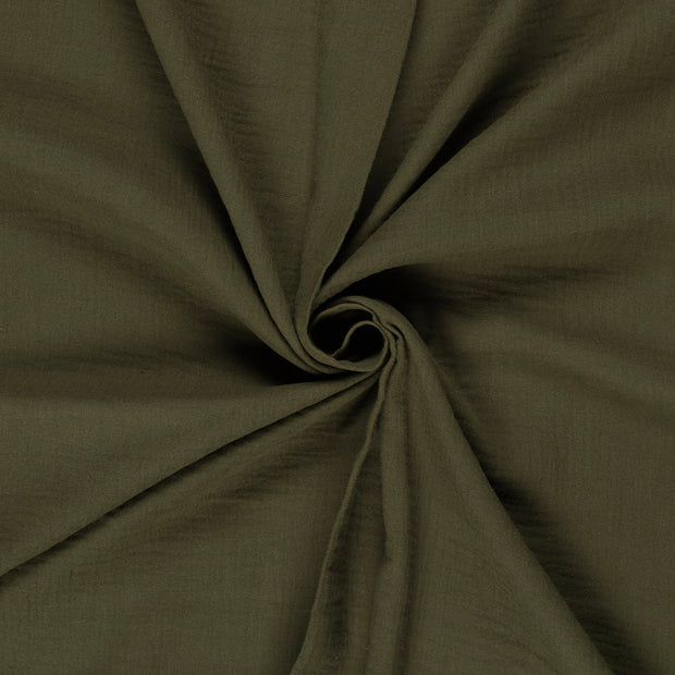 Muslin fabric Khaki Green 