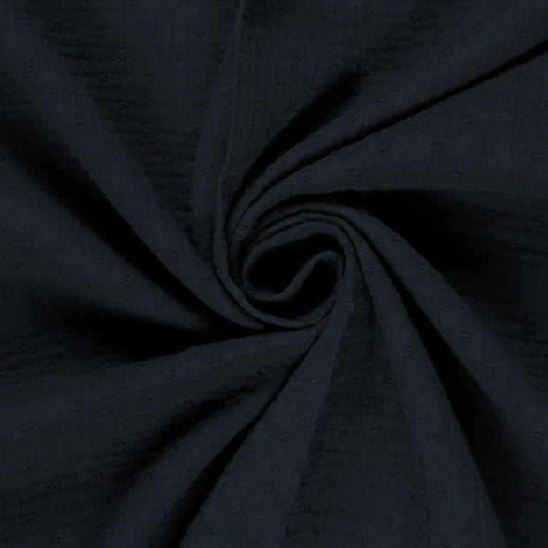 Muslin fabric Dots Navy