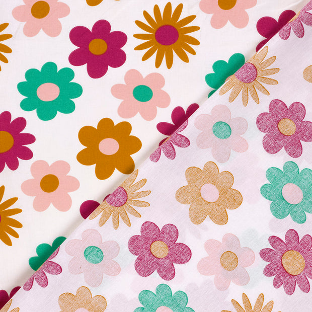 Cotton Poplin fabric Flowers printed 