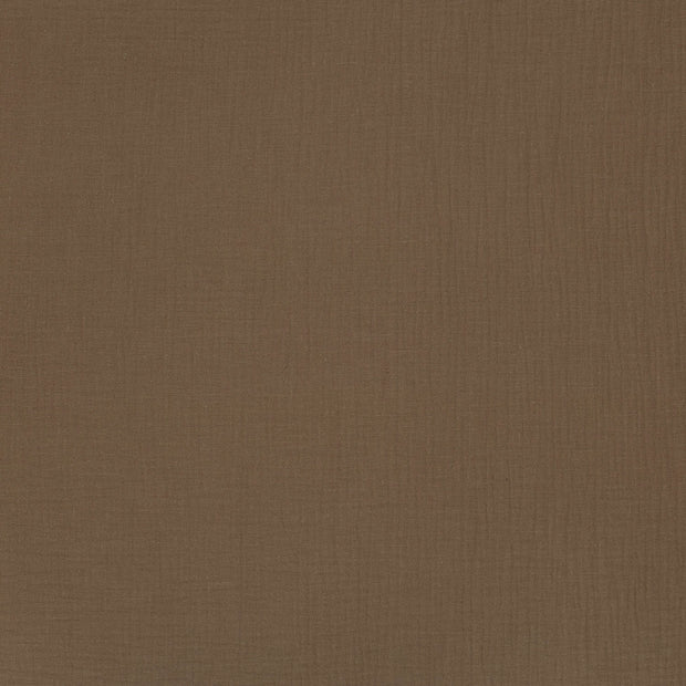 Muslin GOTS organic fabric Taupe Grey matte 