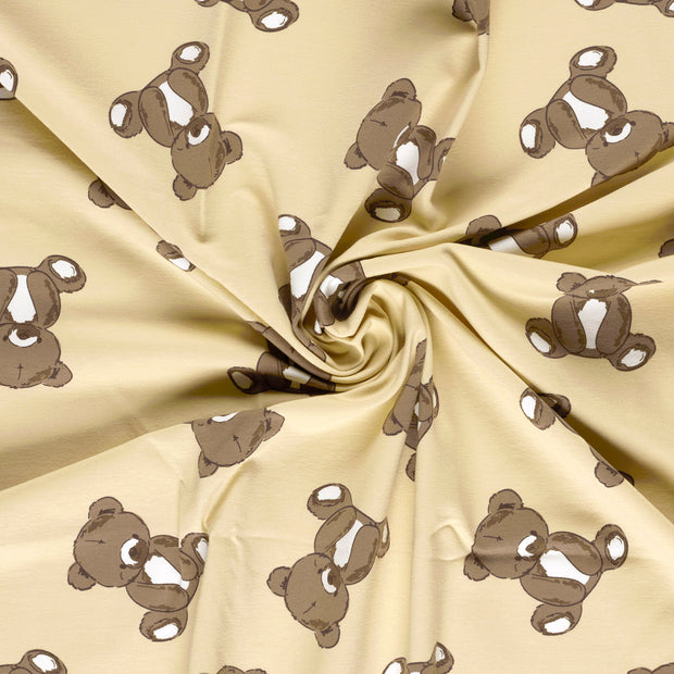 French Terry fabric Beige printed 