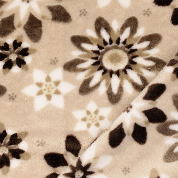 Fleece fabric Flowers printed 