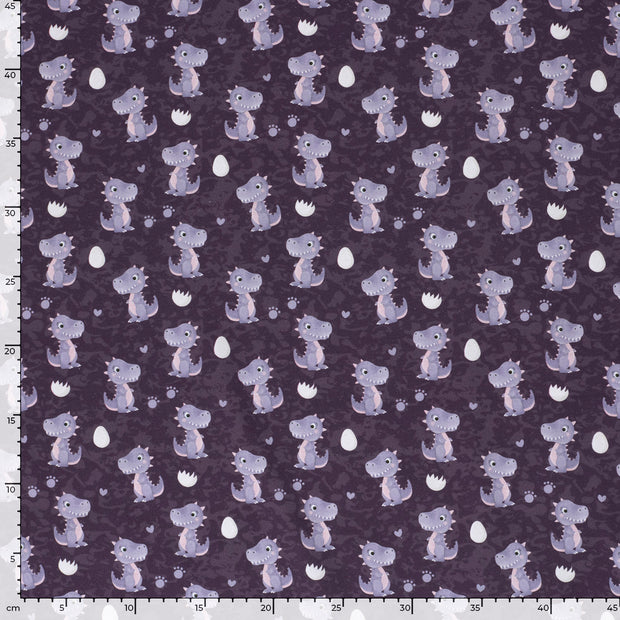 Jersey fabrik Dinosaurier Violett