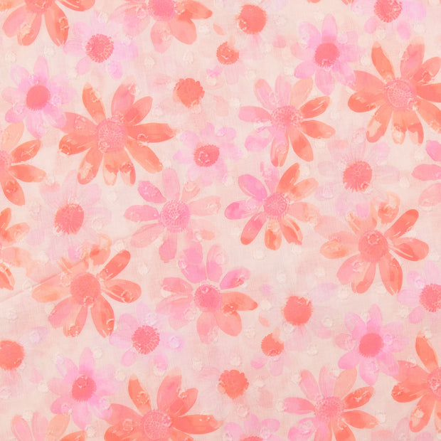 Voile fabrik Blumen Helles Pink