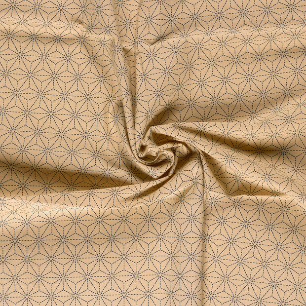 Cotton Poplin fabric Navy printed 
