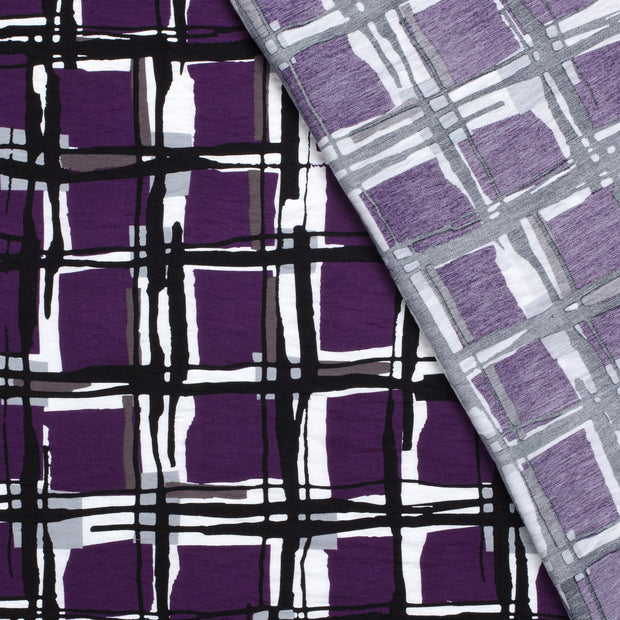 Viscose Nylon Crepe fabric Checks printed 