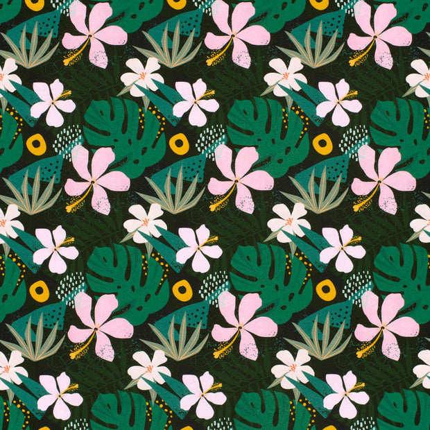 French Terry fabric Dark Green matte 