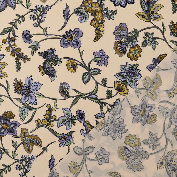 Cotton Poplin fabric Light Blue digital printed 