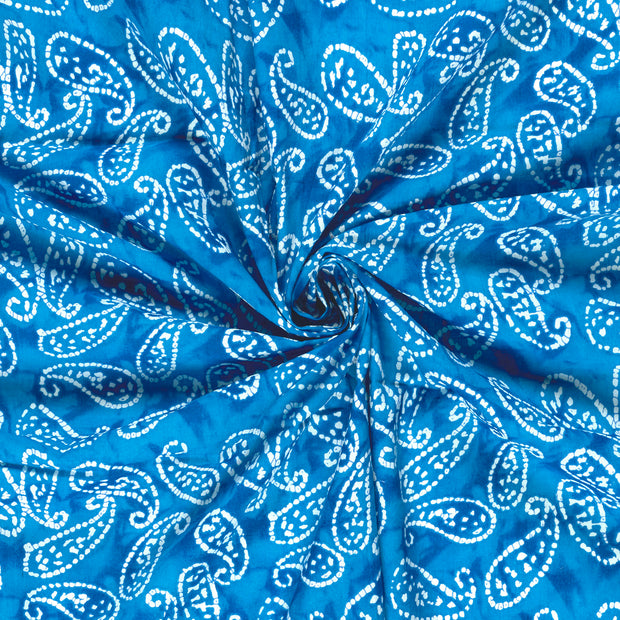 Voile fabric Aqua printed 