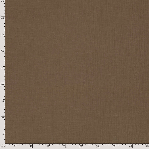 Muslin GOTS organic fabric Unicolour Taupe Grey