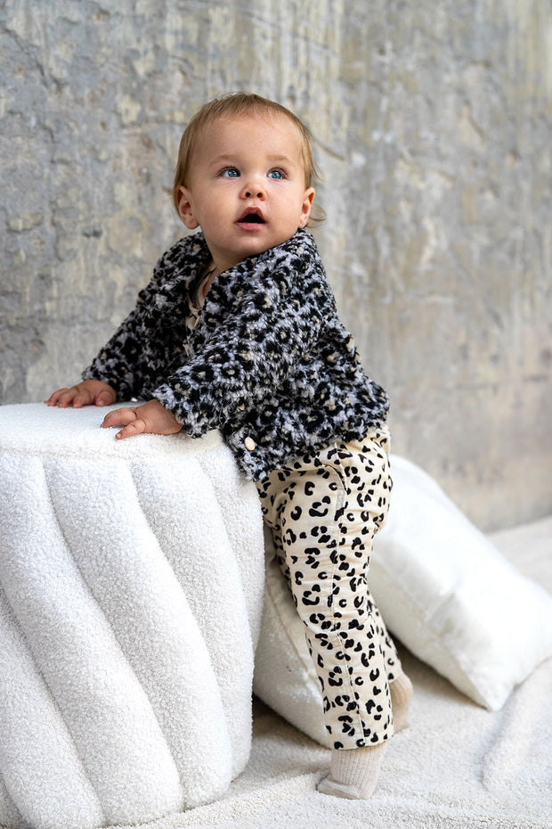 Sherpa Fleece fabric Leopards Beige
