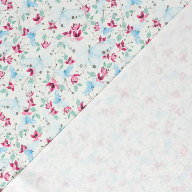 French Terry fabric Butterflies brushed and digital printed 