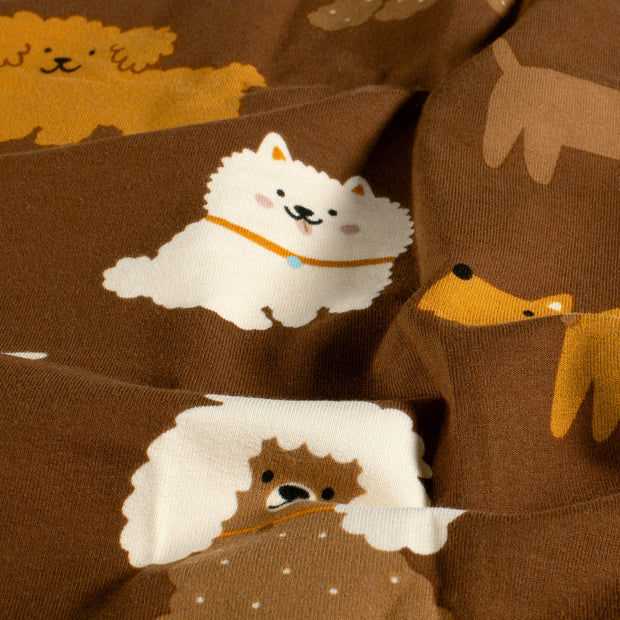 French Terry stof Honden Bruin