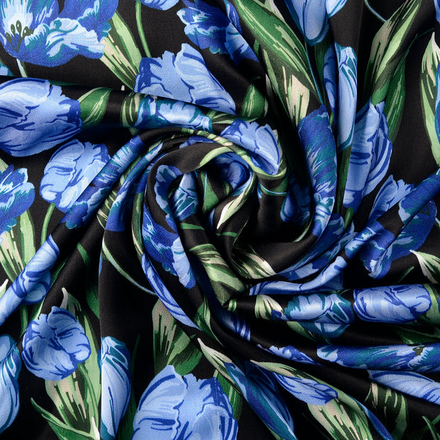 Viscose Satin fabric Cobalt 