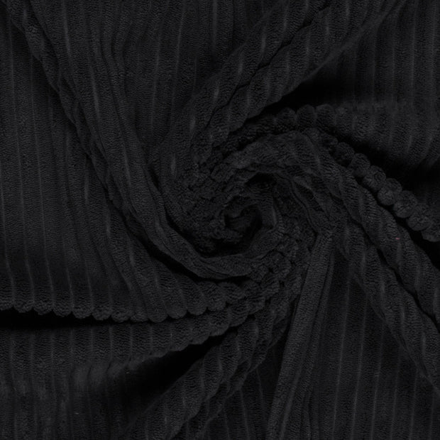 Corduroy 4.5w fabric Unicolour Black