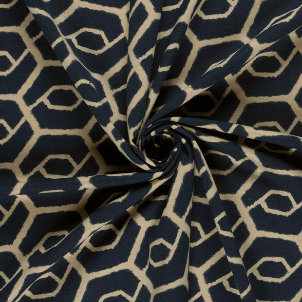 Punta di Roma fabric Navy printed 