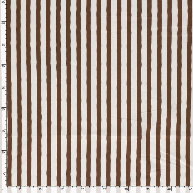 French Terry fabric Stripes Off White