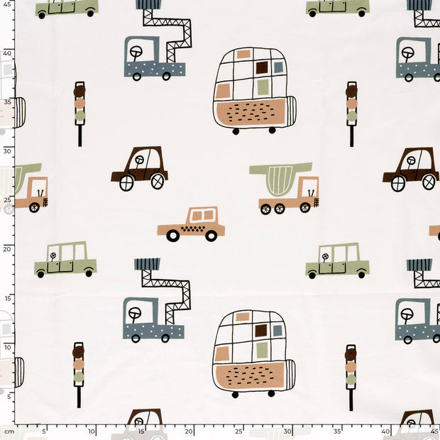French Terry fabric Cars Off White