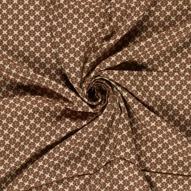 Viscose Satin fabric Brown printed 