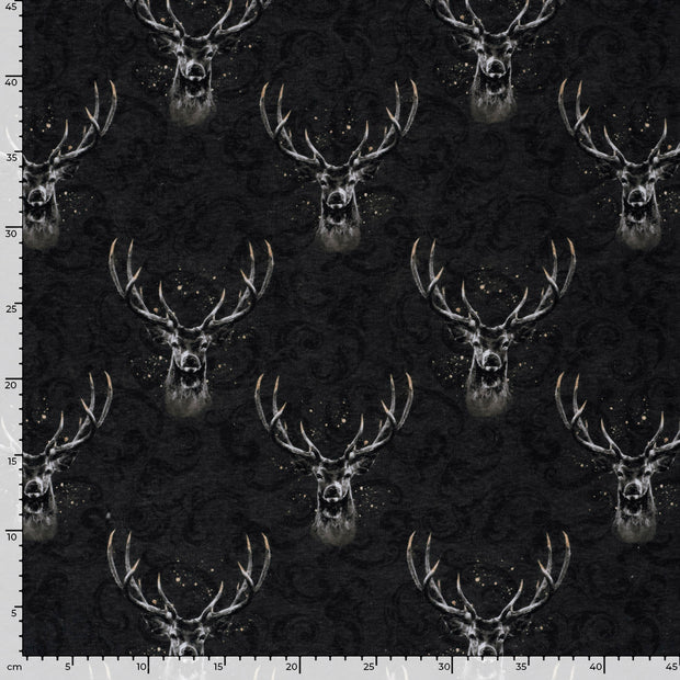 Jogging fabric Deer Black