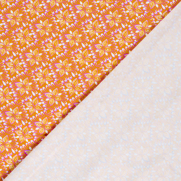 Jersey fabric Flowers Oker