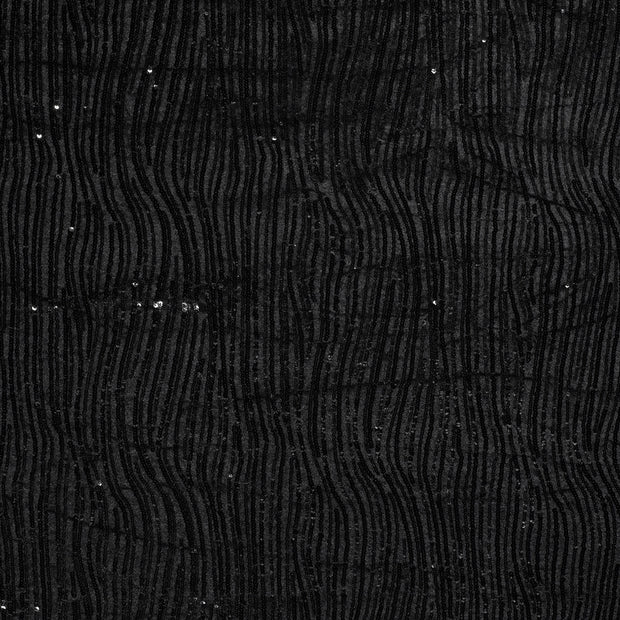 Velvet fabric Black shimmering 