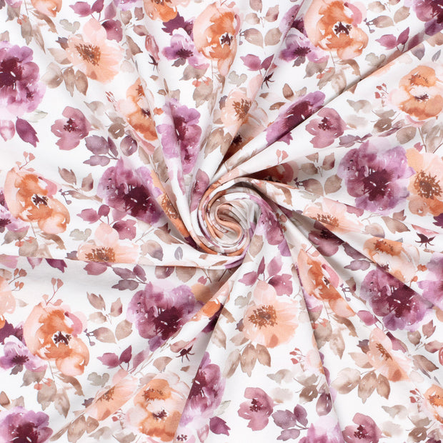 French Terry fabric Off White brushed and digital printed 