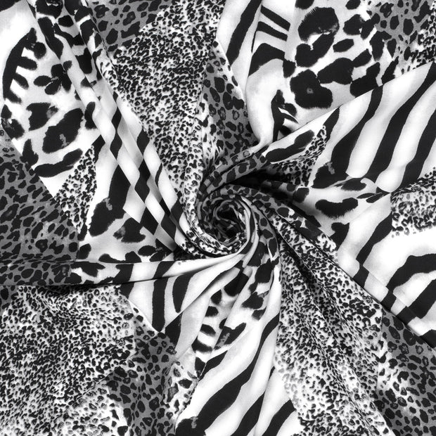 Punta di Roma fabric Black printed 
