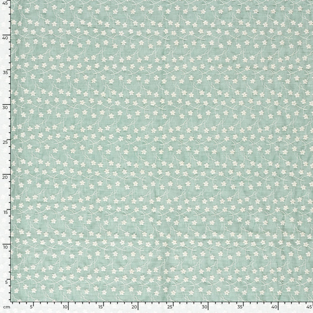Lace fabric Flowers Dark Mint