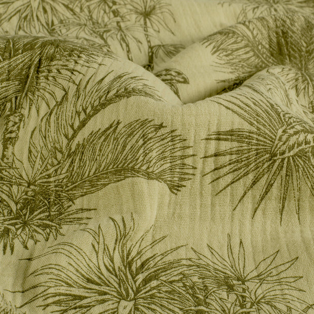 Muslin fabric Palmtrees Khaki Green