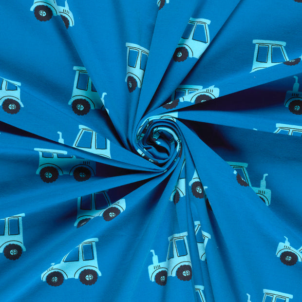 Jersey fabric Indigo printed 