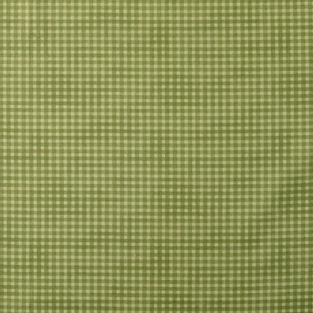 Cotton Poplin fabric Checks Olive Green