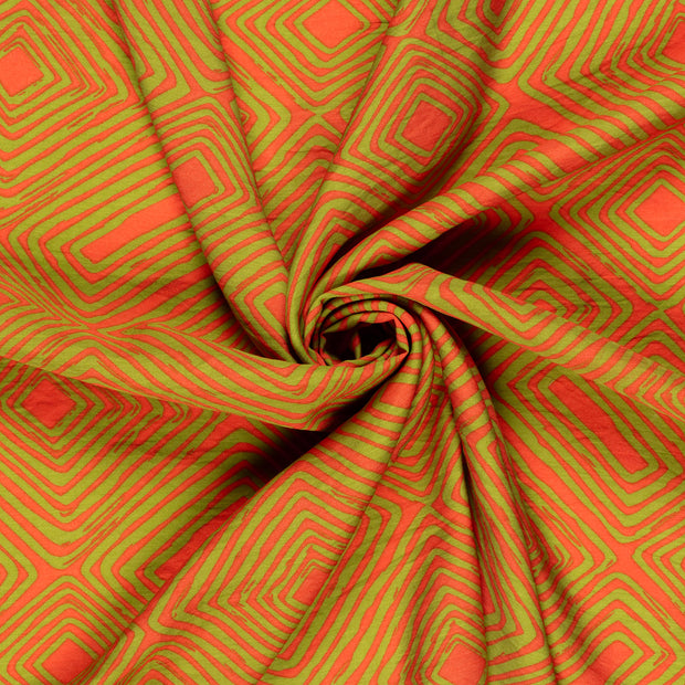 Viscose Nylon Twill fabric Coral printed 