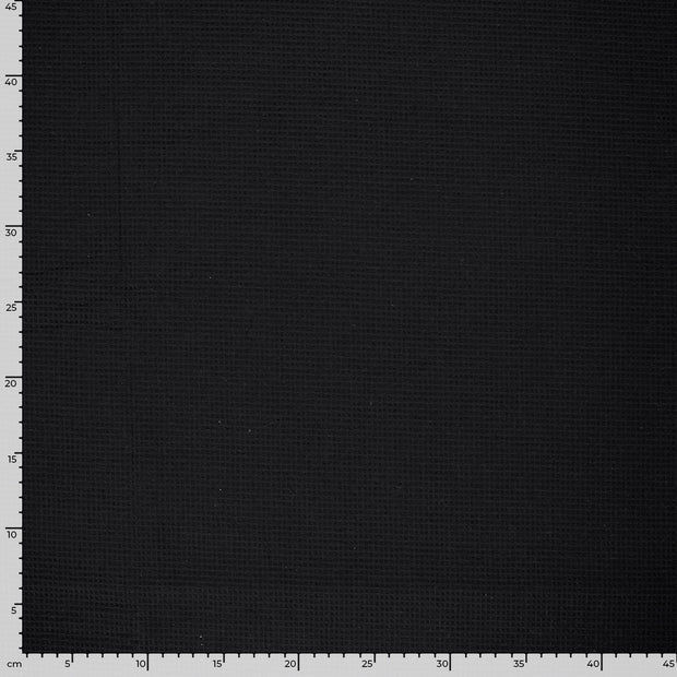 Waffle piqué fabric Unicolour Black