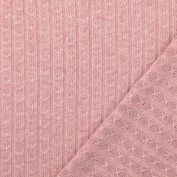 Heavy Knit tela Rosa antiguo Lurex 