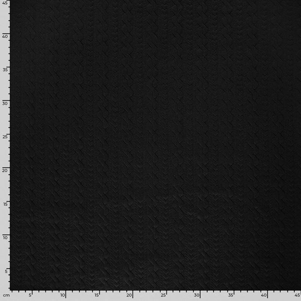 Heavy Knit fabric Cable Black