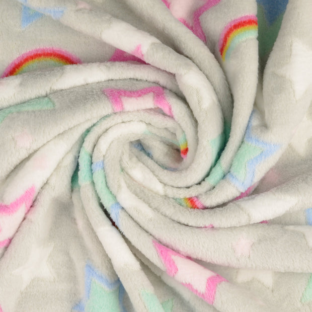 Fleece fabric Grey printed 