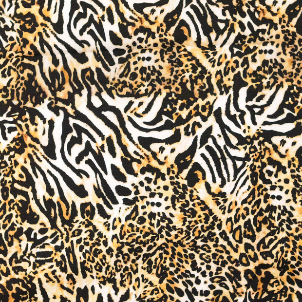 French Terry tissu animaux Beige