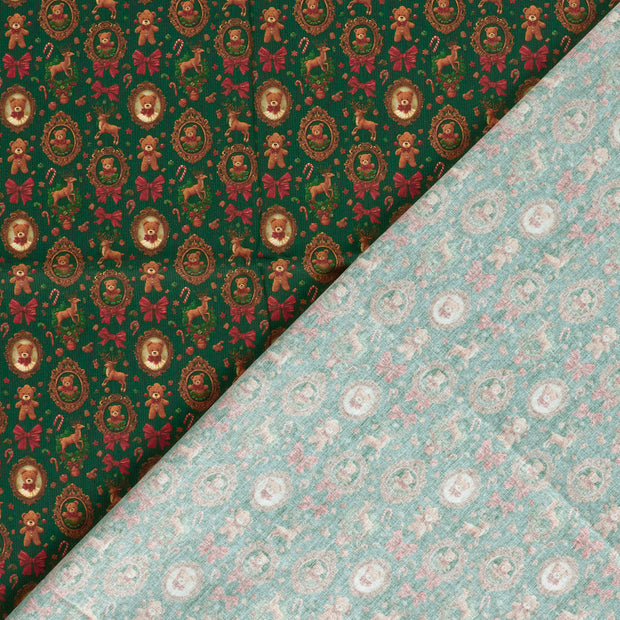 Cotton Poplin fabric Christmas digital printed 
