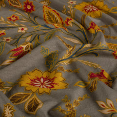 Viscose Vortex Jersey printed Flowers Taupe Grey
