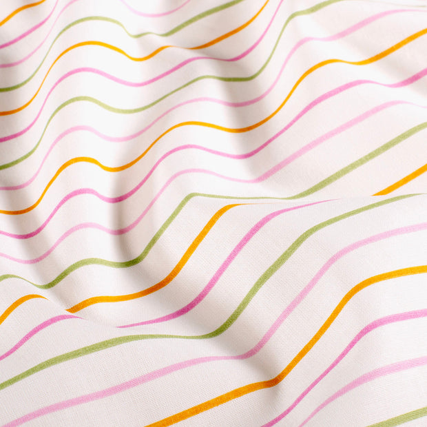 Cotton Poplin fabric Stripes Off White