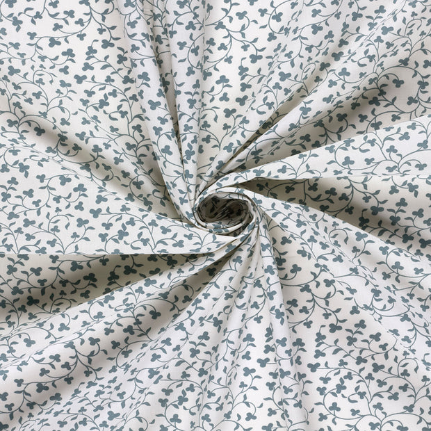 Cotton Poplin fabric Off White printed 