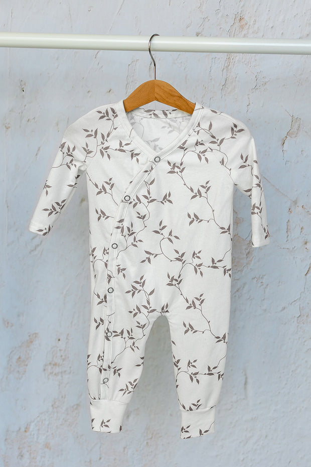 Jersey fabric Twigs Off White