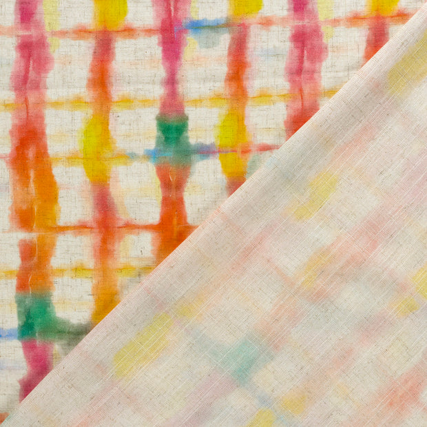 Woven Viscose Linen fabric Abstract printed 
