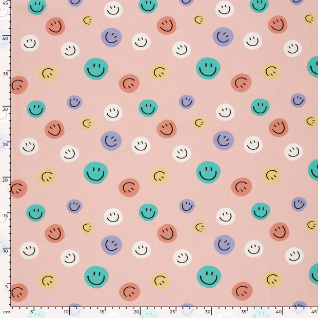 Baumwolle Popeline fabrik Emoticons Altrosa