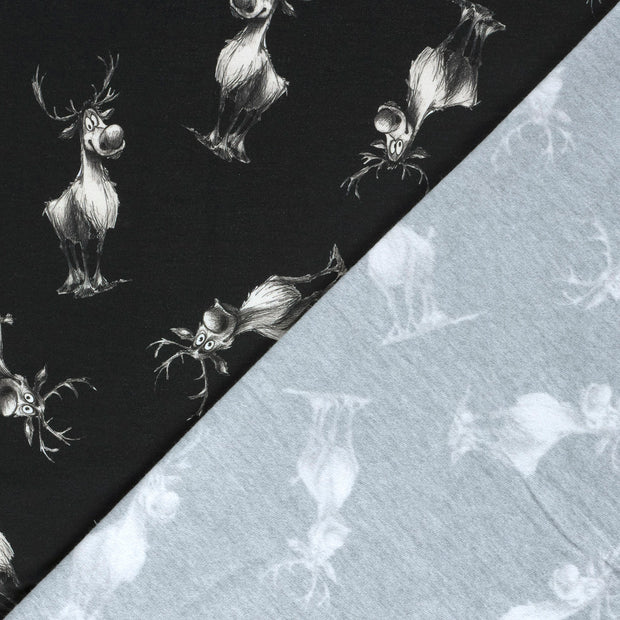 French Terry fabric Deer printed 