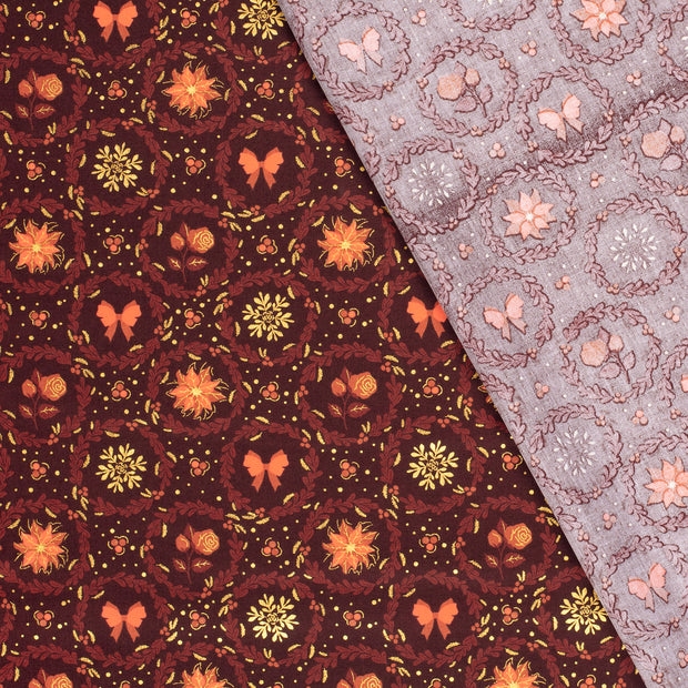 Cotton Poplin fabric Christmas printed and foil 
