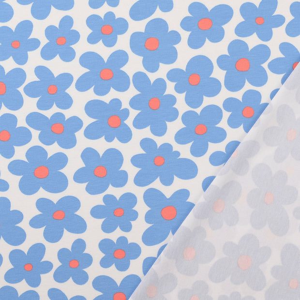 Jersey fabric Baby Blue printed 