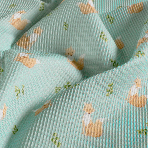 Waffle piqué fabric Mint